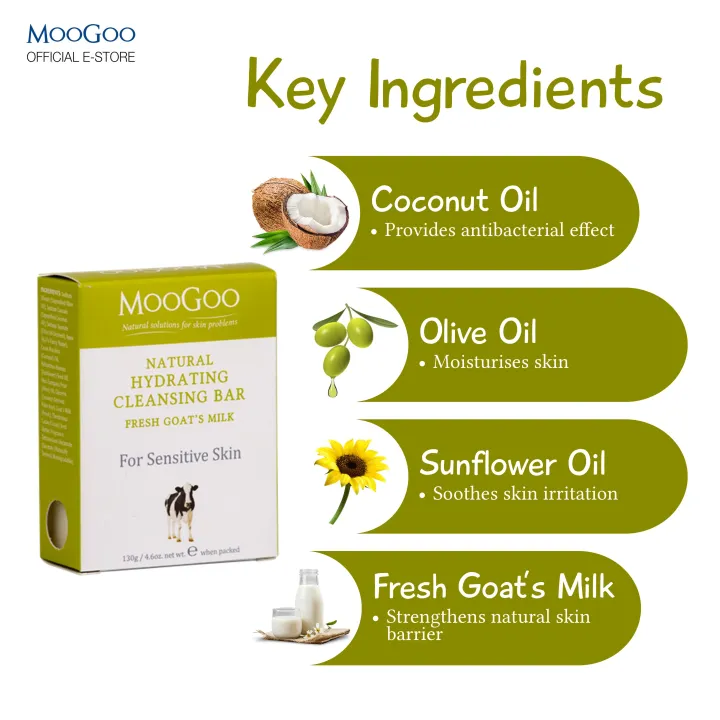 MOOGOO NATURAL FRESH MILK CLEANSING BAR SOAP 130G Lazada
