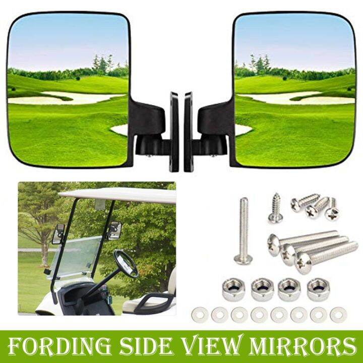 Universal 1 Pair UTV Golf Cart Side Mirrors Rear View Mirror For Club Car EZGO Yamaha Golf Carts