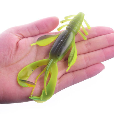 2PCS Shrimp Shaped Silicone Soft Bait 10cm 10.5g Crankbait Fishing Lure Jig Wobblers Perch Artificial Crazy Flapper Swingbaits