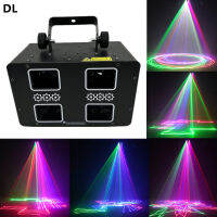 จัดส่งได้เร็วขึ้นใหม่ RGB 7สี4เลนส์ Line Array Party ไฟเลเซอร์โคมไฟ Krypton Dj Bar Disco Light Home Cinema System Lamp