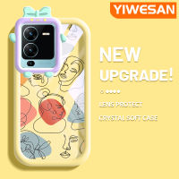 YIWESAN เคสสำหรับ VIVO V25 Pro 5G S15 Pro 5G แบรนด์แฟชั่นที่สวยงามศิลปะภาพวาดลวดลายศิลปะที่สร้างสรรค์ขอบนุ่มโปร่งใสเคสกันกระแทกเคสซิลิโคนเนื้อนิ่มหนาทนทานต่อการตก