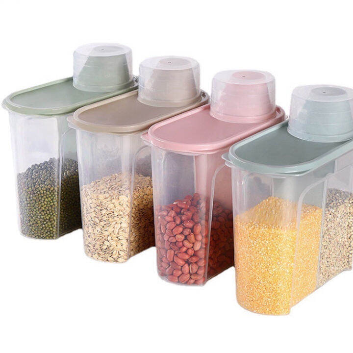 Food Storage Box Container Set with Pour Lids Kitchen Storage Bottles ...