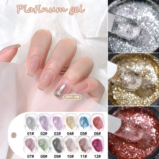 New AS AnotherSexy EPT Platinum Glitter Gel Polish Nail Art in a jar ...