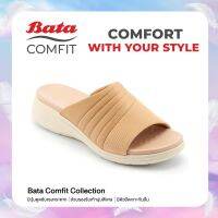 Bata บาจา Comfit รองเท้าลำลอง รองเท้าแพลตฟอร์มแบบสวม รองเท้าเสริมส้น สูง 1.5 นิ้ว สำหรับผู้หญิง รุ่น REBOUND สีเบจ รหัส 6618822 สีกรมท่า รหัส 6619822