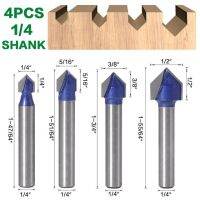 【✔In stock】 chenguang 1ชิ้น1/4?ก้าน1/4 "6Mm ก้าน90องศา V ร่องแม่แบบ V-Grooving Router Bitit คาร์ไบด์เจาะมิลลิ่งไม้ตัด