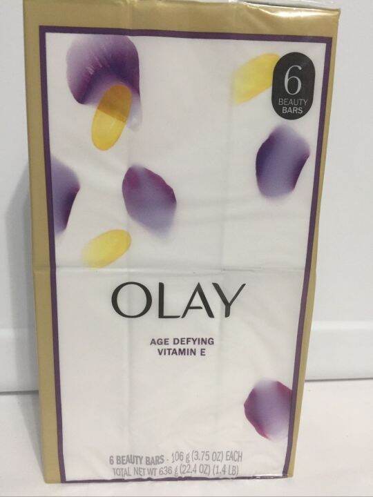 Olay Age Defying Beauty Bar Soaps, Vitamin E, 3.75oz, 6 Beauty Bar Soap