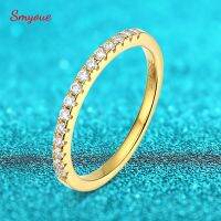 Smyoue โรเดียมชุบ0.023Cttw Moissanite แหวนซ้อนได้สำหรับผู้หญิง925ห้องปฏิบัติการเงินที่สร้างขึ้นแหวนแต่งงานหิน1.5มม