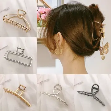 Fashion Geometric Hair Stick For Women Hollow Hair Clip Korea Gold