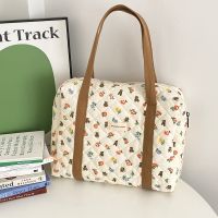 Liberty Quilting Tas Tangan Katun Wanita Tas Bahu Buku Lucu Gambar Cetak Bunga Beruang Ritsleting Tas Belanja Kain Lembut Anak Perempuan