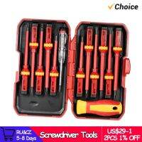 13pcs 1000V Changeable Insulated Screwdrivers Set with Magnetic Slotted Phillips Pozidriv Torx Bits Electrician Repair Tools Kit Drills  Drivers