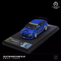 เวลาไมโคร1:64ซูบารุ WRX STI การแข่งขันชุมนุมรถรถโมเดล Diecast ถังโลหะของสะสมแผงอะคริลิกตั้งโชว์