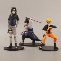 3 รูป Naruto อะนิเมะการ์ตูนตุ๊กตานารูโตะซาสึเกะเครื่องประดับของเล่น ~