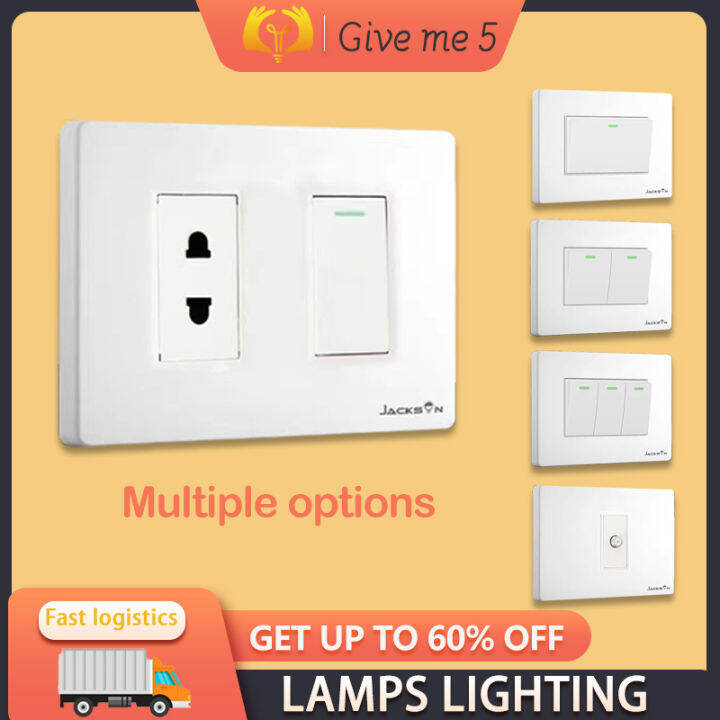 Switch Outlet Light Switch 2gang Outlet 3 Gang Switch With LED Outlet