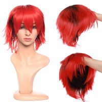 S-noilite synthetic Black White Purple Red short cosplay wig halloween hair wig for cosplay Party anime role play wig unisex