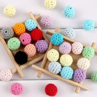 Kovict 10-20Pcs/Lot 16/20MM Balls Crochet Round Wooden Beads Handmade Balls DIY Nursing For Making Jewelry Bracelet  Accessories DIY accessories and o