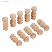 10pcs 4x1.7cm Unpainted Wood Craft Corridor Bridge Column Wood Fence Beads Lathe Small Applique Vintage Home Wedding Decor