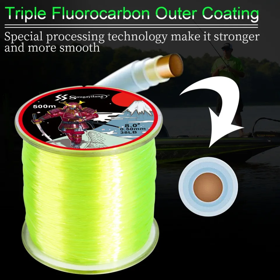 SOUGAYILANG Fishing Line 500M Nylon Fishing Line Transparent Fluorocarbon  Fishing Tackle Carp Fishing reel Line