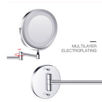 Wall Mounted Bathroom Mirror Led Makeup Mirror 1X5X Magnification Adjustable Cosmetic Mirror USB Charging Touch Dimming Mirrors