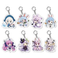 Japanese Anime Hololive Vtuber Keychain Uruha Rushia Usada Pekora Natsuiro Matsuri Shirakami Fubuki Q Version Figures Key Chain