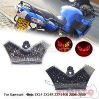 ด้านหลัง12V สัญญาณเลี้ยว LED หลอดไฟแบบผสานไฟท้ายปลายเบรกสำหรับ Kawasaki Ninja ZX14 R ZX14R ZZR1400 2006-2009