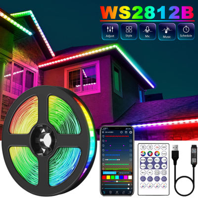 LED Strip Light RGB 5050 WS2812B USB Bluetooth Control Diode Flexible Lamp Tape Rainbow Effect 1M-30M DC 5V Backlight Decoration