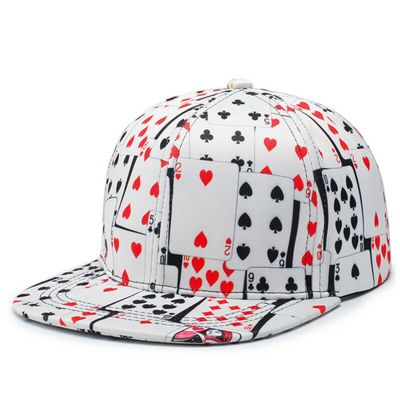 2019 New Hip Hop Cotton Poker Print Cappellino Baseball Cap for Women Men Outdoor Fashion Casquette Homme Bone Snapback Hat