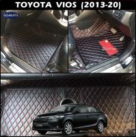 พรมปูพื้นรถยนต์ 6D TOYOTA VIOS (2013-20) พรม6D QX สวยงาม เข้ารูป เต็มคัน 3ชิ้น