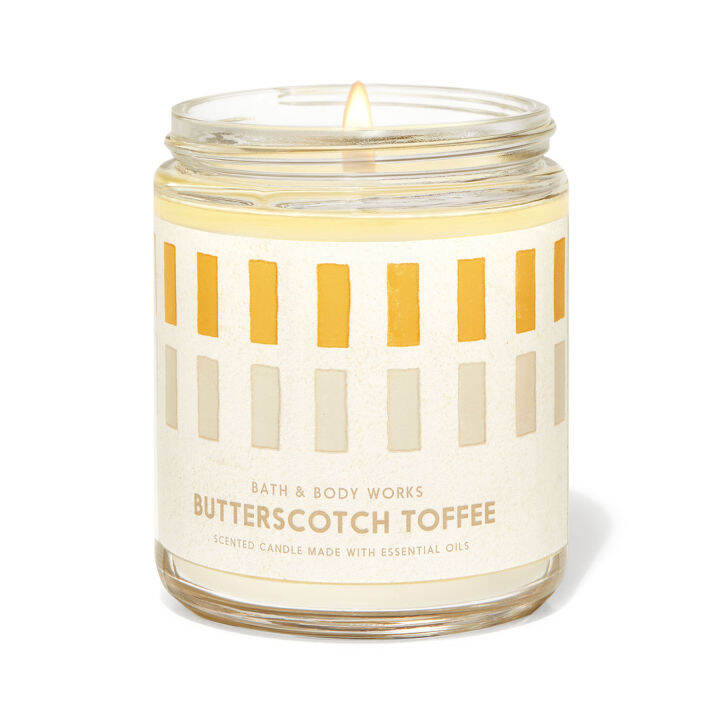 Bath and Body Works BUTTERSCOTCH TOFFEE Single Wick Scented Candle 7 oz
