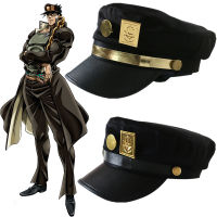 อะนิเมะ JoJo S Bizarre Adventure หมวกผู้ใหญ่ Unisex คอสเพลย์ Kujo Jotaro หมวก Badge เข็มกลัด Pin Prop