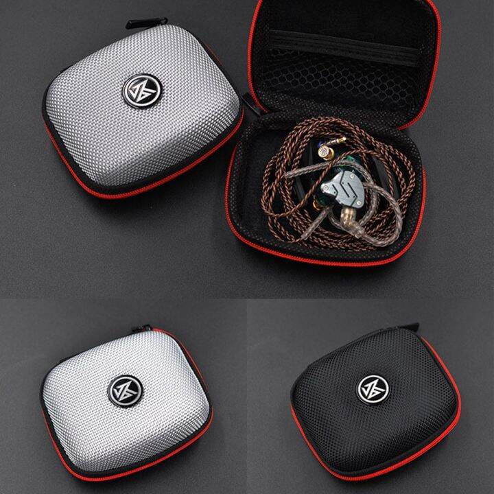 kz-case-earphone-box-bluetooth-headset-case-square-portable-compression-headset-storage-case-eva-zipper-bag-with-logo