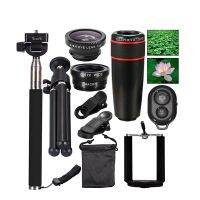 12X zoom camera 10 in1 Lens Kit General Telefon Lens Binocular Wide-Angle Micro Fisheye smartphone Phone Lens Selfie Stick