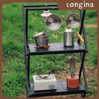 Tongina ราวแขวนตั้งแคมป์พับเก็บได้,ชั้นวางของสำหรับห้องครัวกลางแจ้งชายหาด