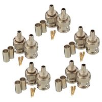 60 Sets 3-Piece BNC Male RG58 Plug Crimp Connectors