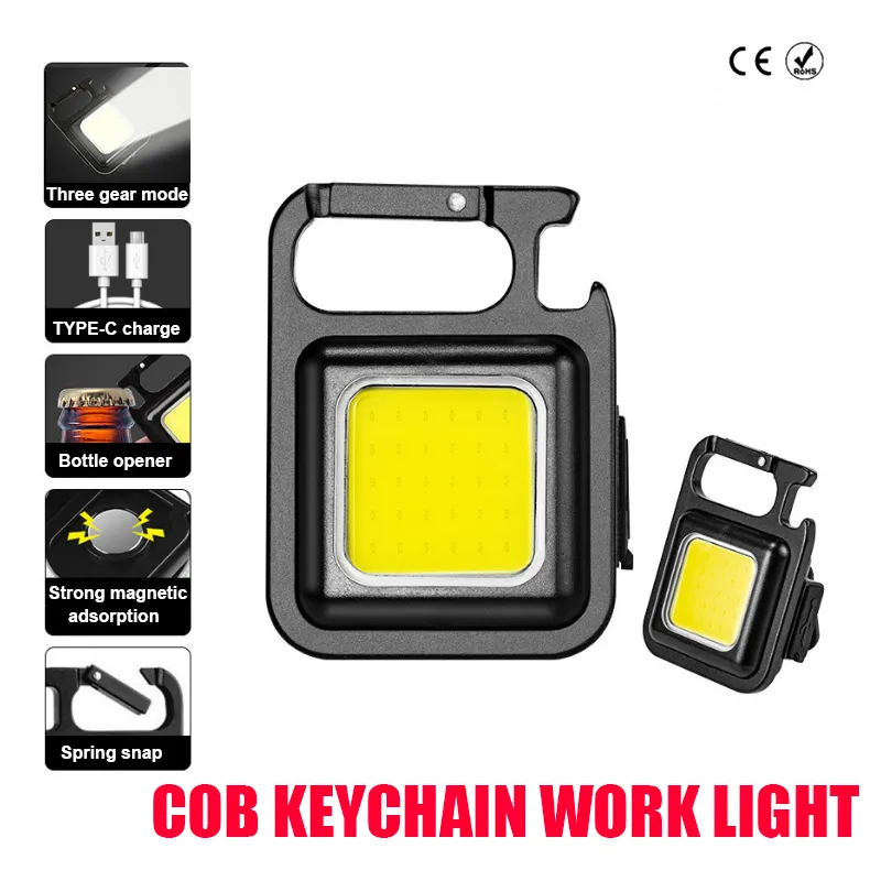 Super Bright Mini Flashlight Camping light COB Keychain Work Light  Rechargeable Floodlight with Strong Magnet IP64 Waterproof Lazada PH