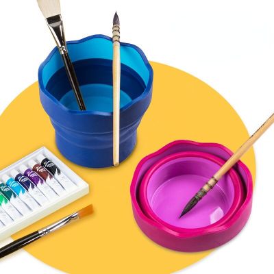 Foldable Pen Holder Portable Art Brush Cleaning Small Bucket Retractable Water Cup Desktop Brush Storage Student Art Supplies