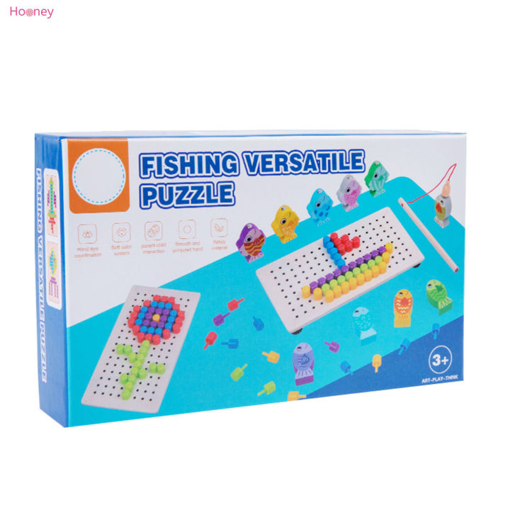 ของเล่นแม่เหล็กปริศนาตกปลาโมเสก-diy-ไม้-hooney-สำหรับของเล่นของขวัญเพื่อการศึกษาเด็กจิ๊กซอว์รูปภาพ