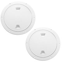 2 PCS White Access Hatch Cover Screw Out Deck Plate Detachable Cover Round Deck Plate Non- 6 Inch