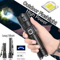 Portable LED Flashlights  USB Rechargeable XHP70 P90 Waterproof Lamp Zoom 26650 Strong Light Torch for Camping Hiking Fishing Rechargeable  Flashlight