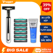 Set dao cạo râu 36 lưỡi kép tặng kèm tuýp kem, Dao cạo râu nam 36 lưỡi kép