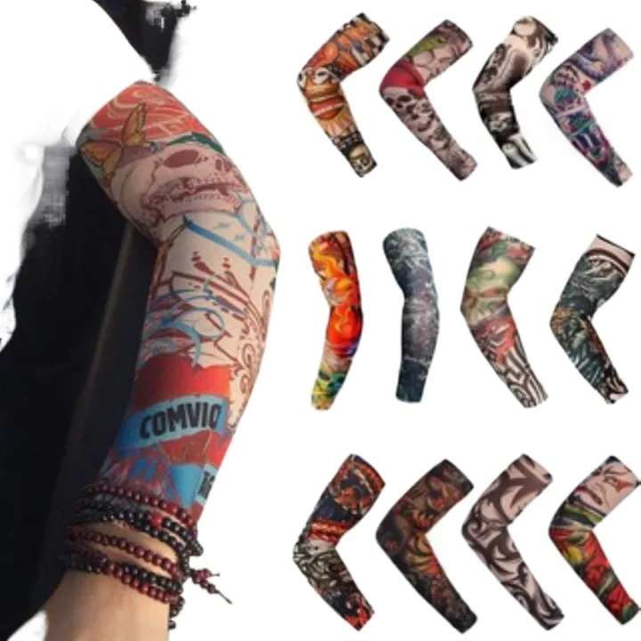 Ovdoes144 Tattoo Arm Sleeve Cover 1 Pair Left and Right Arm (Random