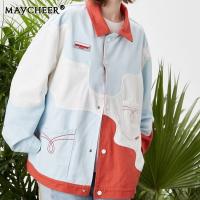 MAYCHEER เสื้อโค้ทแขนยาวสำหรับผู้ชาย,แจ็คเก็ตทรงหลวมคู่กระดุมแถวเดียวอเนกประสงค์