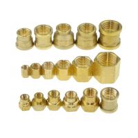 Brass Hex Reducer Pipe Fitting 1/8 1/4 3/8 1/2 3/4 F to F Thread Copper Adapter Equal Coupler Connector Water Gas Plumbing Joint