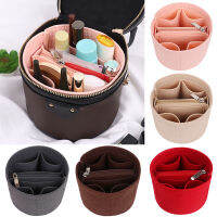 กระเป๋าใส่สักหลาดทรงกลมสำหรับกระเป๋าถังออแกไนเซอร์ Travel Cosmetic Storage Pouch Liner Portable Makeup Purse Handbag Inner Bag