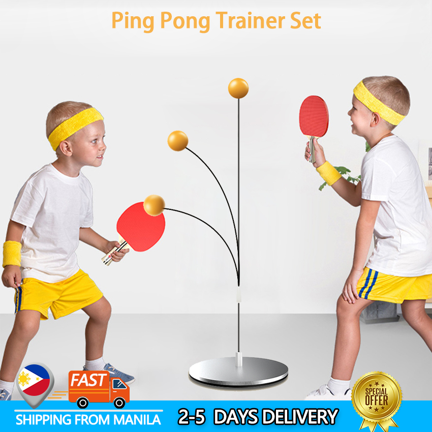 UMBEST Fun Single Table Tennis Trainer Training Equipment Kit Elastic Soft Shaft Ping Pong Balls Paddles for Beginners Children Kids 