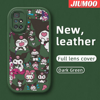 JIUMOO เคสสำหรับ Xiaomi Redmi 10 Prime Redmi เคส10C ลายการ์ตูนน่ารัก Kuromi เคสโทรศัพท์หนังนิ่มลายดีไซน์ใหม่ฝาปิดเลนส์เต็มเคสป้องกันกล้องเคสฝาหลังกันกระแทก