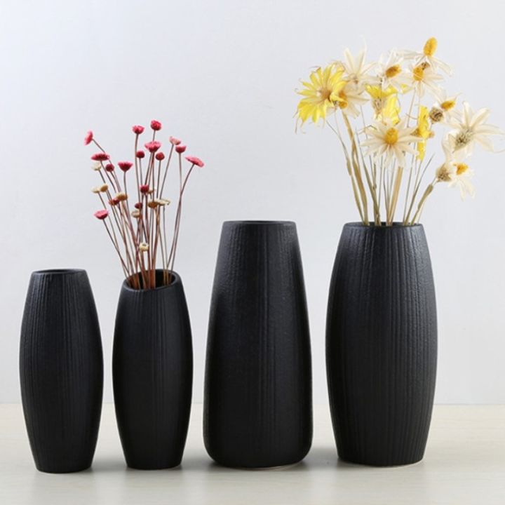 european-modern-simple-black-white-ceramic-diy-flower-vase-retro-flower-container-handmade-crafts-home-living-room-decoration