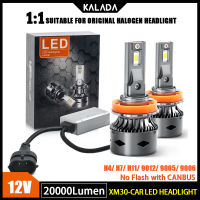 Kalada ไฟหน้า Led Canbus H7 20000LM 60W 2ชิ้น H4 H1 H11 9005/HB3 9012/HIR2หลอดไฟ LED 6500K 3570 CSP สำหรับรถยนต์ LED Lampu Depan Mobil