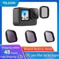 TELESIN 4 Packs ND8 ND16 ND32 CPL Lens Filter Set For Gopro Hero 10 9 Black Action Camera Accessories ND CPL Alloy Frame Lens