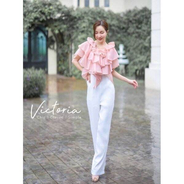 เซตกางเกง-ป้าย-victoria-sz-l-สีน้ำตาล