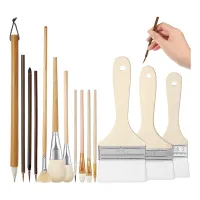 14 Pcs Paint Brushes Different Shapes Glaze Brushes Acrylic Paint Sets for Pottery Artists Adults Kids Students